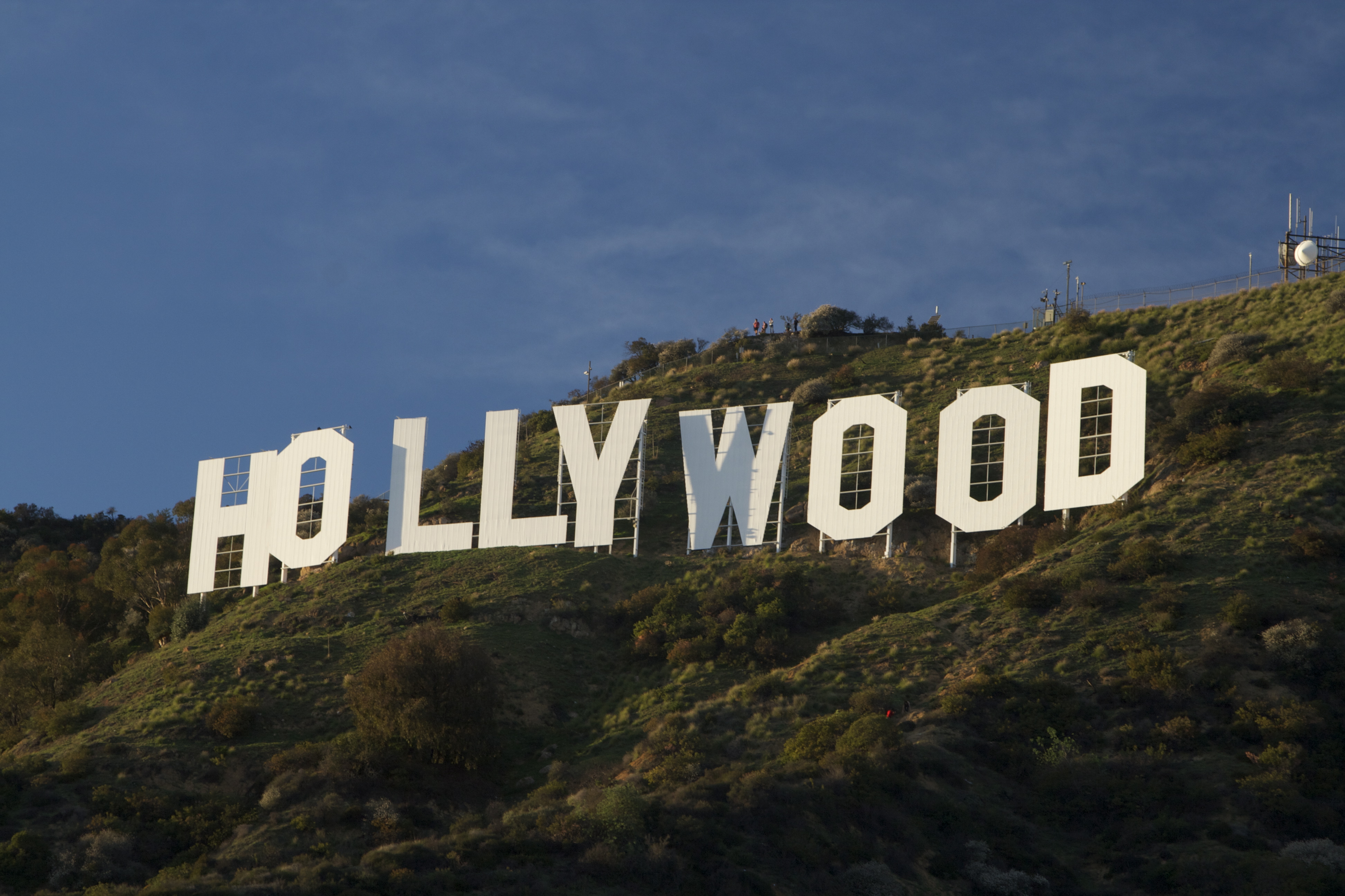 The iconic Hollywood sign located in Los Angeles.